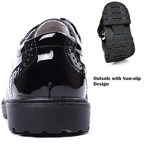 DADAWEN Children's Boy's Girl's Lace-Up School Uniform Shoes Comfort Oxford Dress Shoes (Toddler/Little Kid/Big Kid) Black US Size 8 M Toddler - Image 5