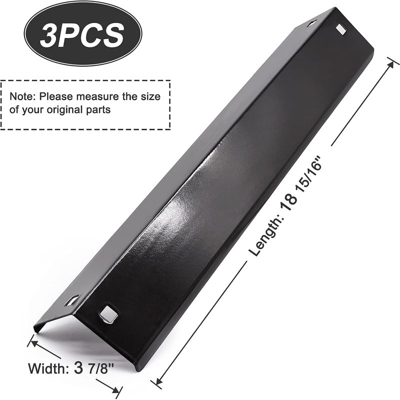 Criditpid Grill Heat Plates Shields for Chargriller 5050, 5650, 3001, 3008, 5072, King Griller 3008, 5252, 3-Pack Porcelain Steel Heat Tent Burner Cover Flame Tamers for Char griller Replacement Parts - Image 2