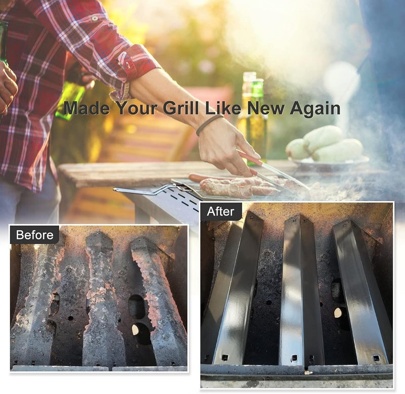 Criditpid Grill Heat Plates Shields for Chargriller 5050, 5650, 3001, 3008, 5072, King Griller 3008, 5252, 3-Pack Porcelain Steel Heat Tent Burner Cover Flame Tamers for Char griller Replacement Parts - Image 4