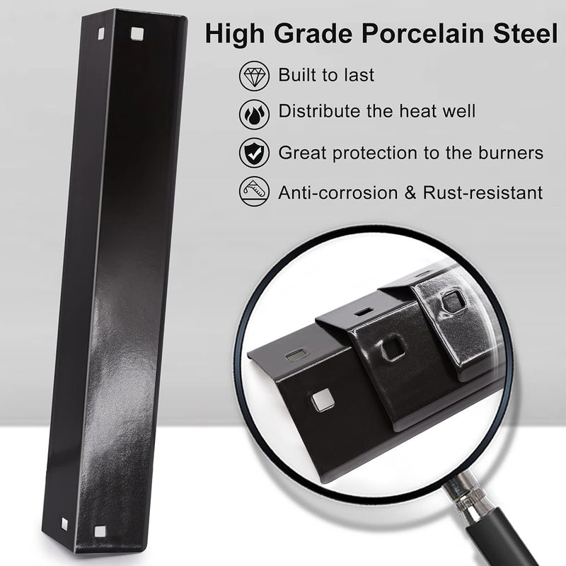 Criditpid Grill Heat Plates Shields for Chargriller 5050, 5650, 3001, 3008, 5072, King Griller 3008, 5252, 3-Pack Porcelain Steel Heat Tent Burner Cover Flame Tamers for Char griller Replacement Parts - Image 5