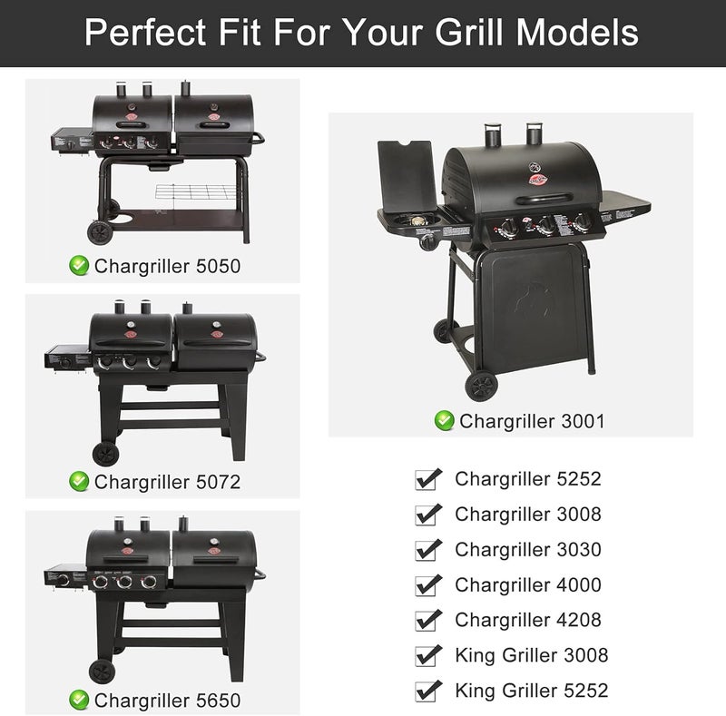 Criditpid Grill Heat Plates Shields for Chargriller 5050, 5650, 3001, 3008, 5072, King Griller 3008, 5252, 3-Pack Porcelain Steel Heat Tent Burner Cover Flame Tamers for Char griller Replacement Parts - Image 3