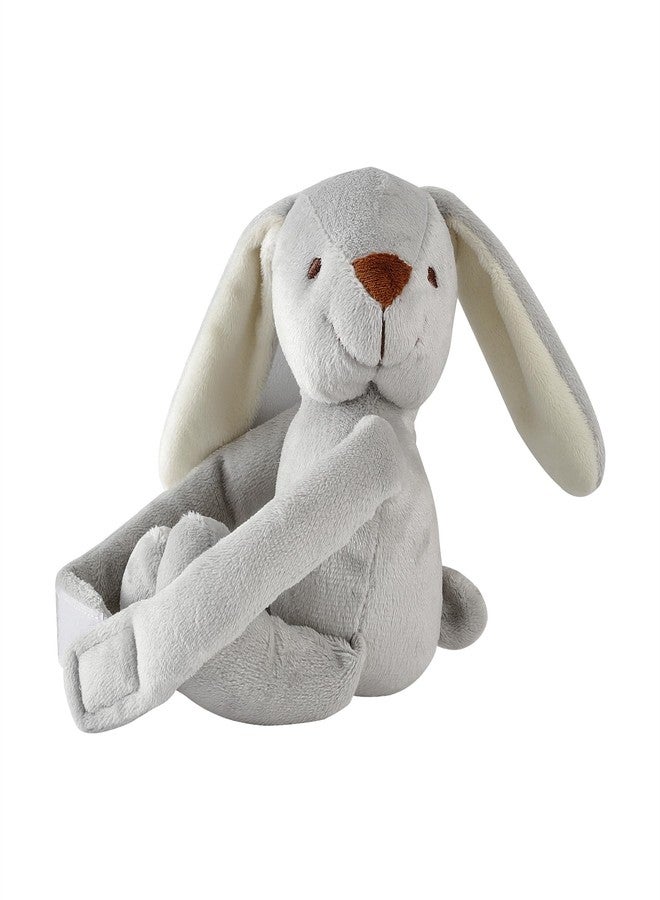 CREVENT 30"X40" Cozy Soft Warm Fleece Baby Blanket for Girls Boys, Newborn Essentials for Infant, Baby Shower Receiving Gift - Star Grey 75X100cm + Hugging Bunny - Image 3