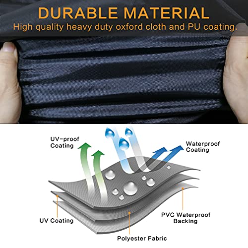 Macosy UTV Cover Waterproof Heavy Duty Oxford Cloth All Weather Protection Covers for Polaris RZR Ranger Can-Am Defender Teryx Pioneer Side by Side UTV Accessories, 2-3 Seater - Image 5