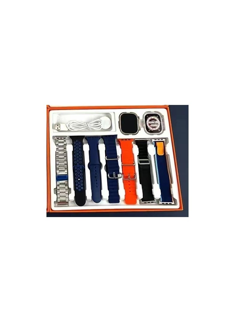 Generic - Smart Watch ULTRA Ultra Max 7 in 1 Deluxe Edition Waterproof IP67 With Health Fitness Tracker Sport Watch Supports NFC 7 addition Replacement Band49MM-Multicolour - Image 1