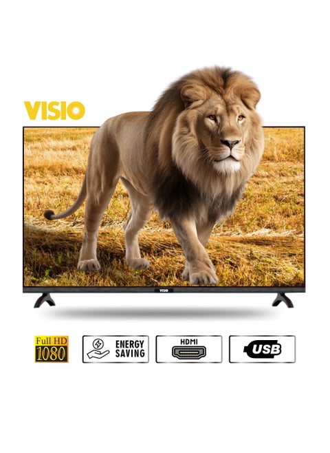 VISIO 40 Inch Full HD LED Tv | Frameless Design | Energy Saving |  2 USB and 2 HDMI ports