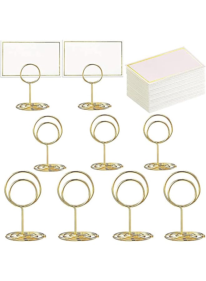 erorex 24 Pcs Premium Gold Table Number Holders And 24 Pcs Place Cards With Gold Foil Border Place Card Holder Table Sign Stand Photo Picture Holders For Centerpieces Wedding Party Birthday - Image 1