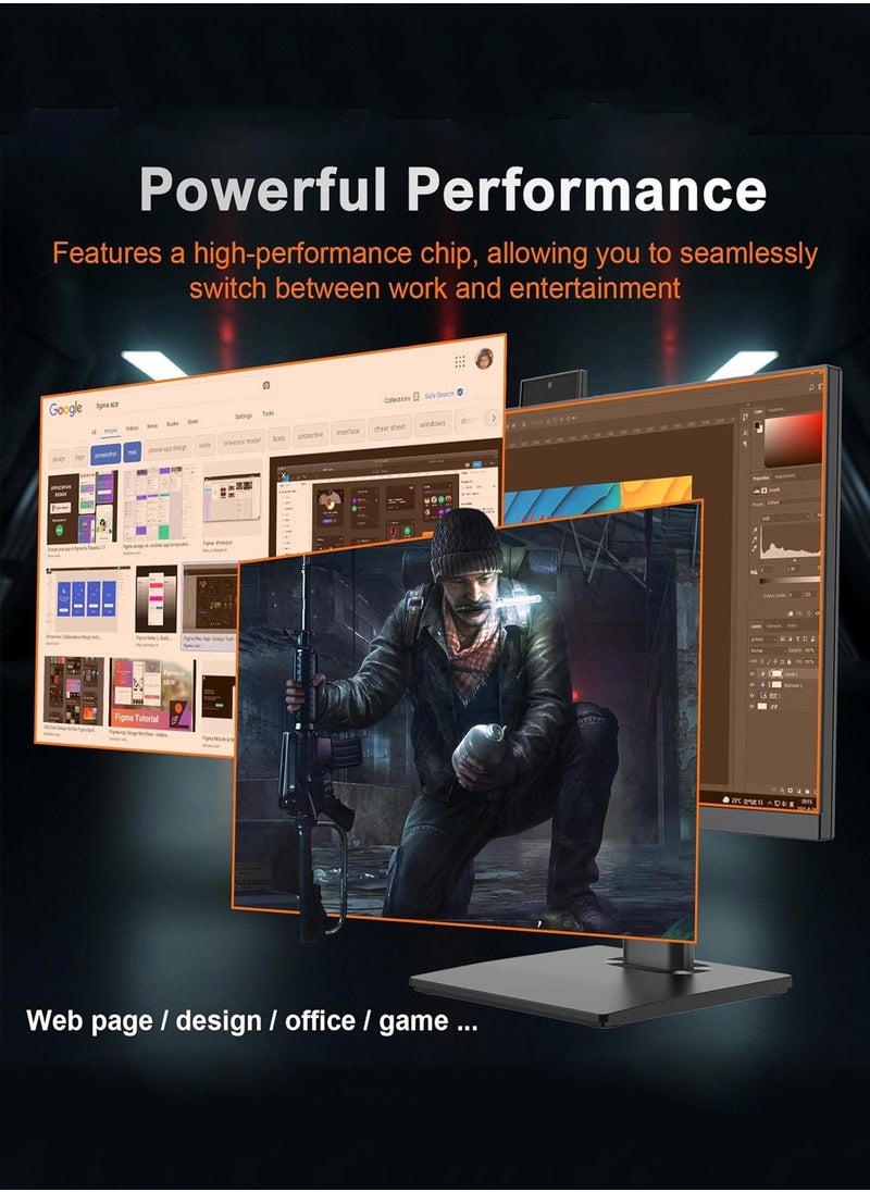 HILUKE - 27” IPS FHD All-in-One PC: Intel Core i7-7700, 16GB DDR4, 512G SSD, WiFi, Retractable Webcam Adjustable Stand, Keyboard & Mouse, Windows 11 Home - Image 1