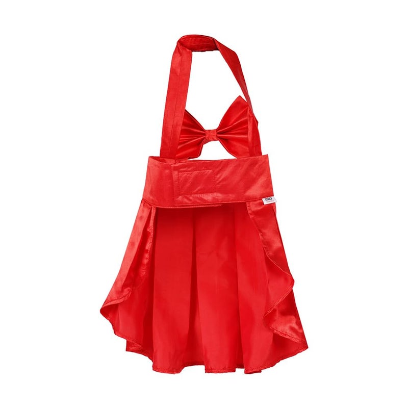 ZIGLY Sassy Scarlet Frock Dog Dress - Medium | Soft Polyester Cotton | Stylish Pet Outfit with Bow & Velcro Closure for Special Occasions (Red, XL) - Image 4