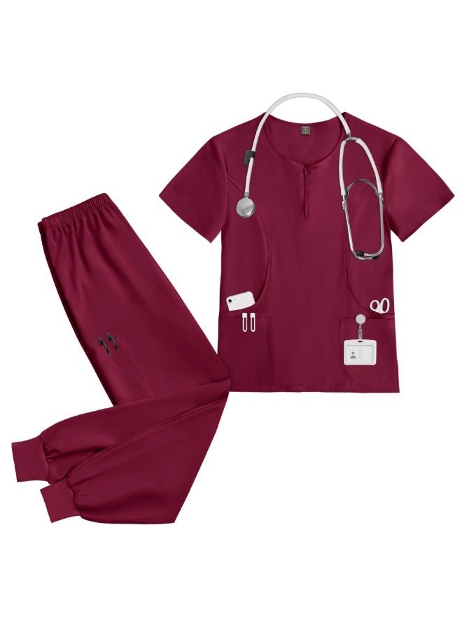 NIBEMINENT Doctor Nurse Scrub Set Hospital Uniforms Medical Scrubs Nurses Accessories Pet Clinic Work Clothes Multicolor Suits - Image 1