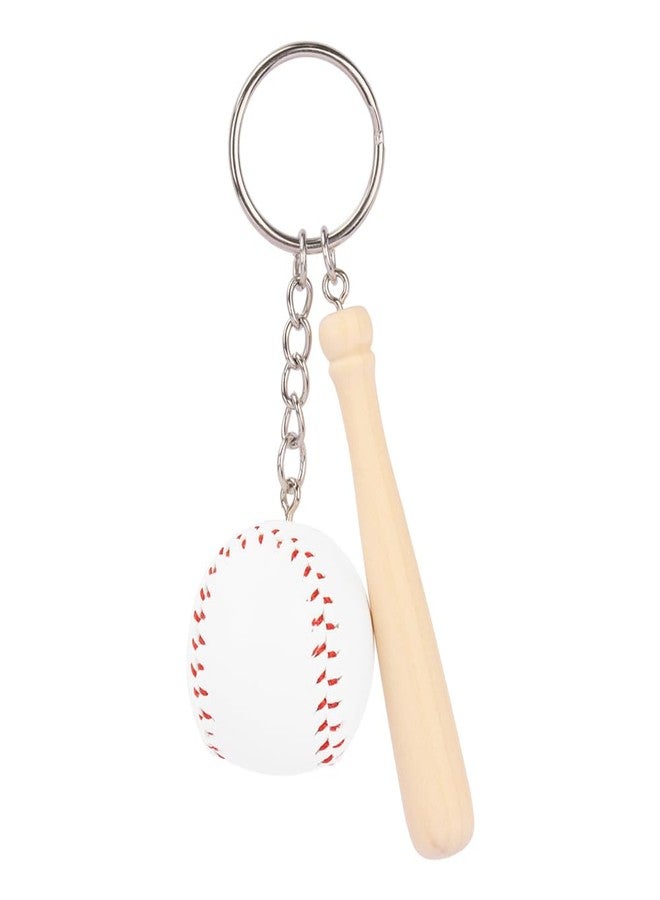 kcrygogo Baseball Keychain Bagpack Pendant Decorations Handmade Leather Baseball Bat Keychain for Boys,Sports Souvenir Favors and Gifts for Friends - Image 1