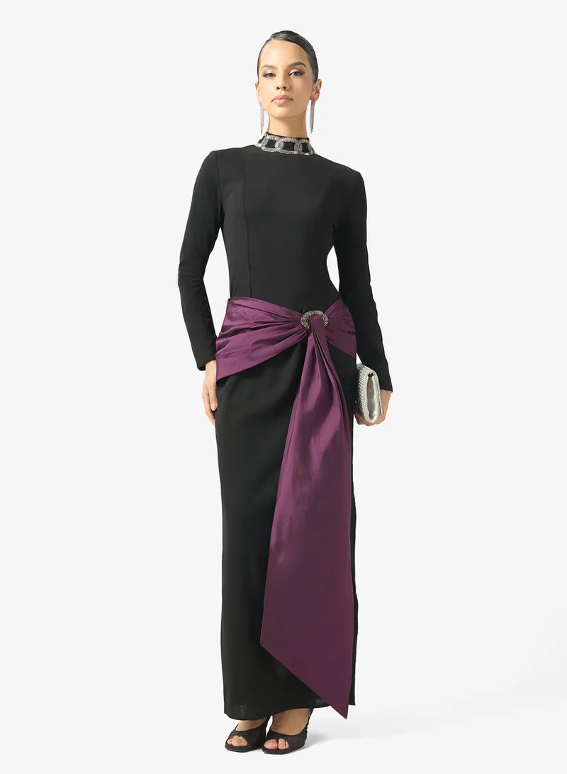 Namshi X  Bodycon Evening Dress With Draped Waist Detail for Women | Best Price UAE