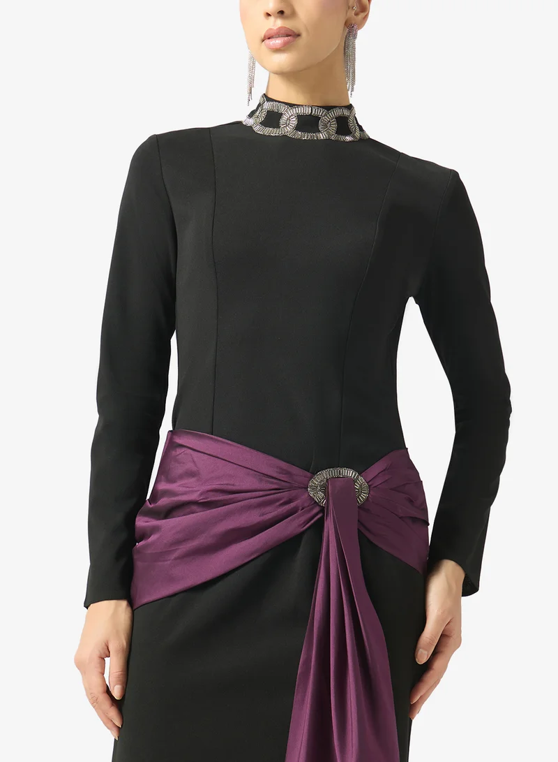 Namshi X  Bodycon Evening Dress With Draped Waist Detail for Women | Best Price UAE