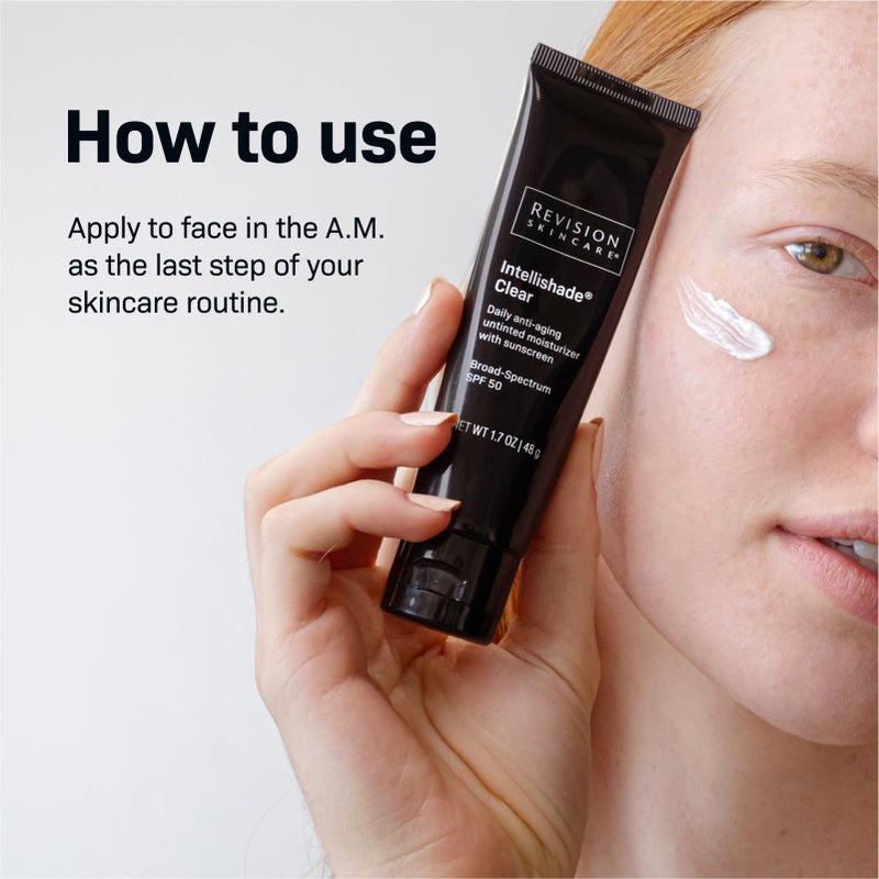 Revision Skincare IntellishadeÂ® Clear SPF 50, Anti-Aging Sunscreen for Face, Oil-Free Daily Moisturizer with SPF, Peptides & Vitamin C, Invisible Hydrating Broad-Spectrum Sunscreen, 1.7 oz - Image 3
