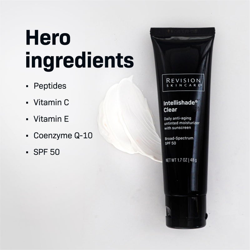 Revision Skincare IntellishadeÂ® Clear SPF 50, Anti-Aging Sunscreen for Face, Oil-Free Daily Moisturizer with SPF, Peptides & Vitamin C, Invisible Hydrating Broad-Spectrum Sunscreen, 1.7 oz - Image 4