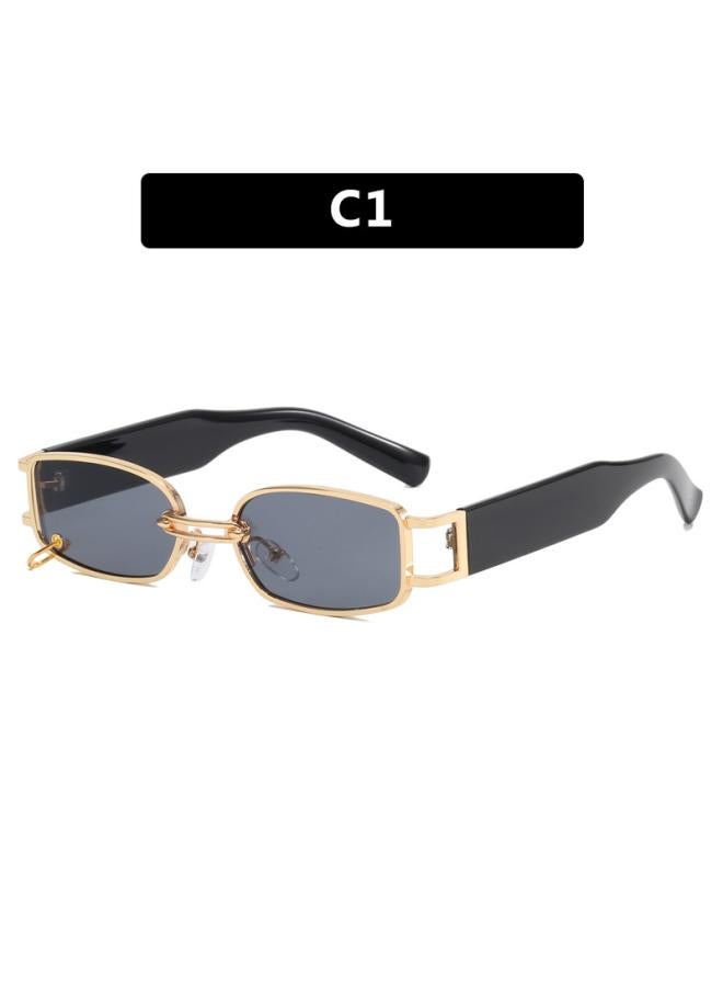 Generic Internet Famous Ring Buckle Sunglasses New Small Frame Metal Square Sunglasses Fashion Fashion Personality Sunglasses For Men And Women 