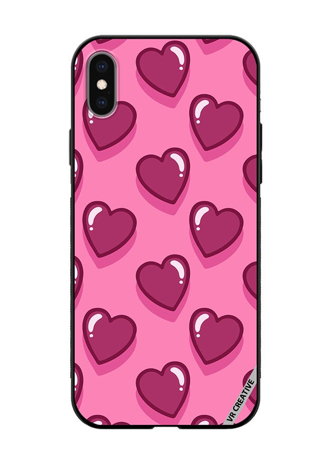 VR CREATIVE Protective Case Cover For Apple iPhone XS Max Lovely Hearts Design Multicolour - Image 1