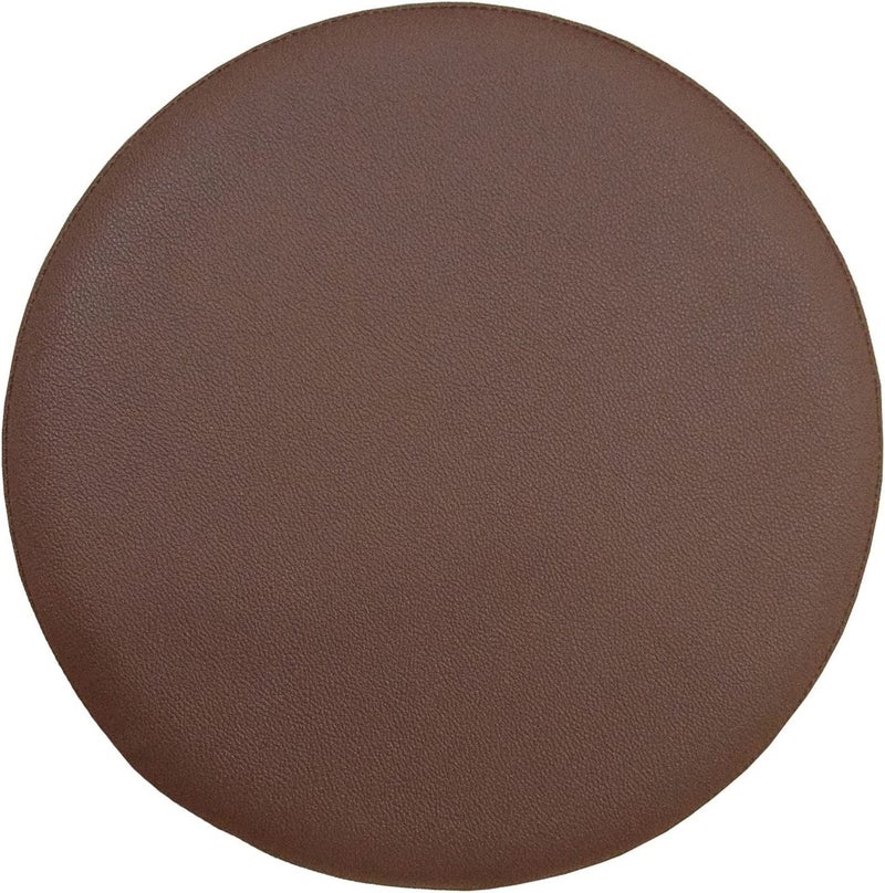 IYB-Flex-Leather Waterproof Round Bar Stool & Chair Seat Covers with Elastic Washable Stool Cushion Cover-(4.5 Inch/ 37 CM)-(Tan-Brown)-(Set of 2) - Image 2
