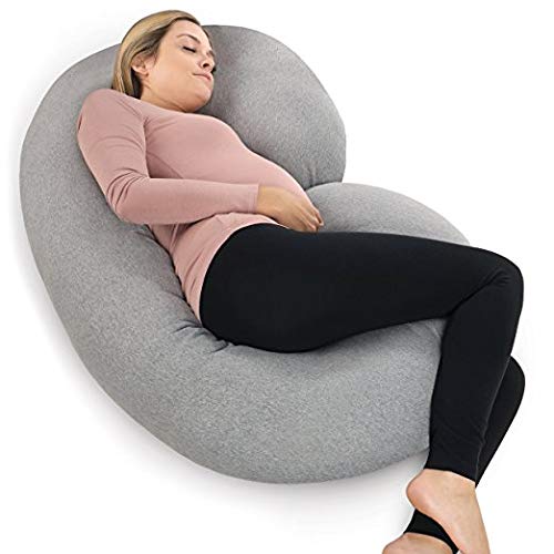Snoozy SNOOZY Ultra Soft CShape Pregnancy Pillow Multi Purpose with Removable Cover Zip Grey  - Image 1