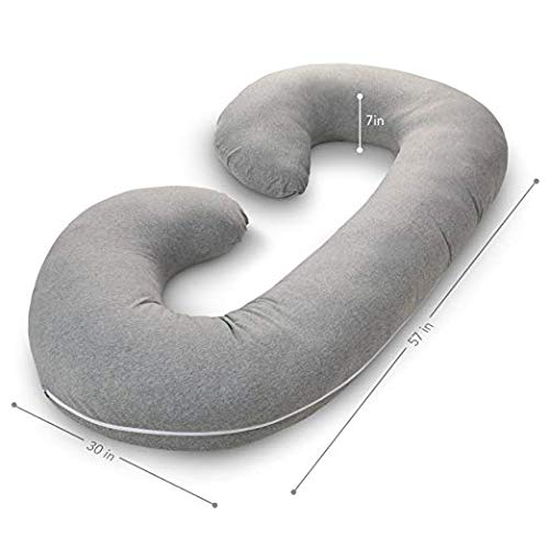 Snoozy SNOOZY Ultra Soft CShape Pregnancy Pillow Multi Purpose with Removable Cover Zip Grey  - Image 2
