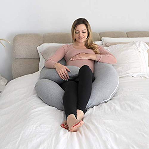 Snoozy SNOOZY Ultra Soft CShape Pregnancy Pillow Multi Purpose with Removable Cover Zip Grey  - Image 3