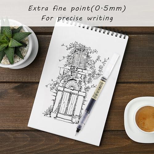 RIANCY Liquid Ink Rollerball Gel Pens, 0.5mm Extra Fine Point Tip, 12ct Assorted Colors, Smooth Writing No Smear No Bleed, Vibrant for Journaling, Drawing, Sketching, School Notes & Art Supplies - Image 5
