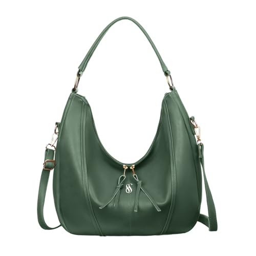 Fostelo Women's Vegan Leather New York Luxe Tote Handbag for Women | Hobo Bag for Work | Ladies Purse | Stylish Shoulder Bag | Gift For Women | Green - Image 1