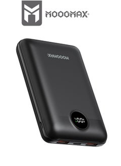 موجماكس باور بنك سوبر سمول سايز بسعة 20000mAh وقوة 45واط، يدعم الشحن السريع ,مزود بشاشة رقمية LED لمعرفة مستوى الشحن، يمكن استخدامه على الطائرات والقطارات. باللون اسود من موجماكس.  - Image 3