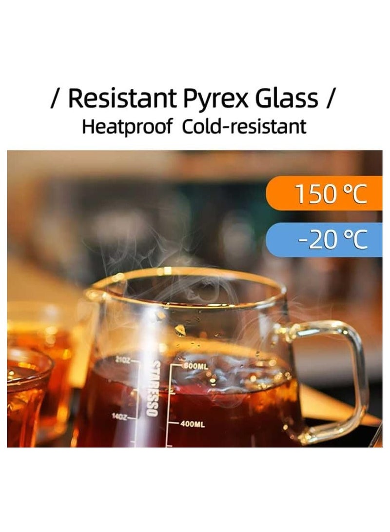 staresso Glass Coffee Carafe , 600ml, Heat Resistant Borosilicate, 5-Cup Capacity - Image 4