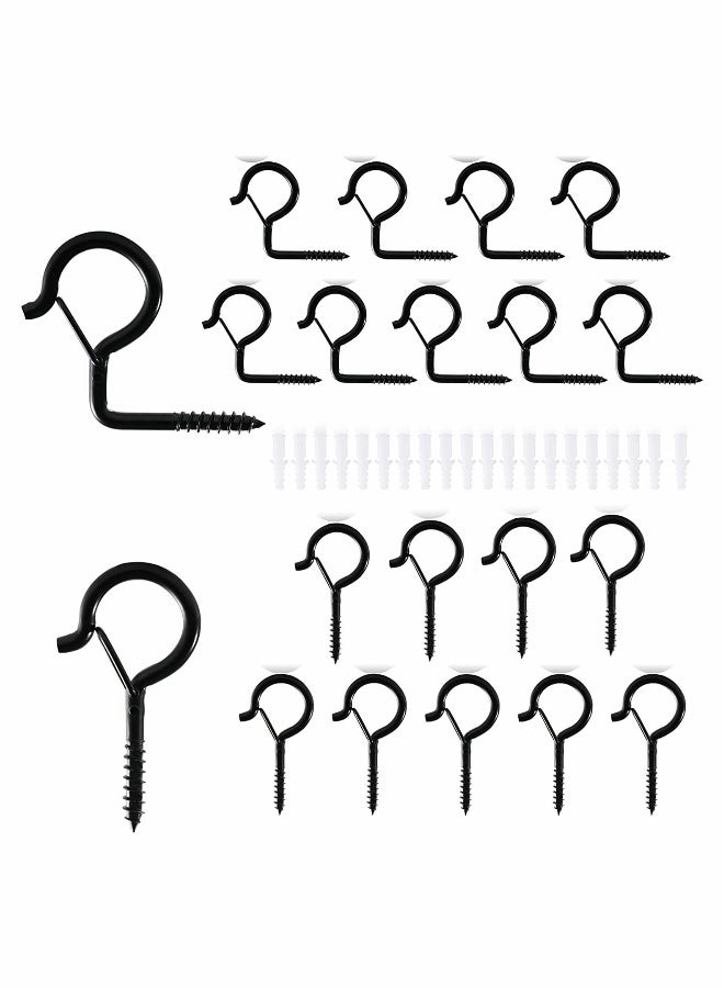 Hooks for Outdoor String Lights, Eye Hooks Screw Rope Light Clips - Image 1