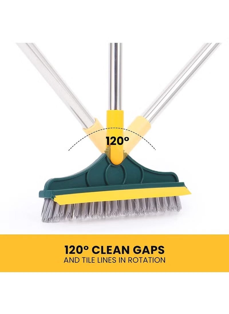 FALMER - 2 in 1 Floor Brush, Long Handled V-Shaped Floor Brush, Bathroom Shower Crevice Cleaning Brush, Magic Broom Brush 120° Rotation Detachable Bathroom Brush Head, Tile - Image 1