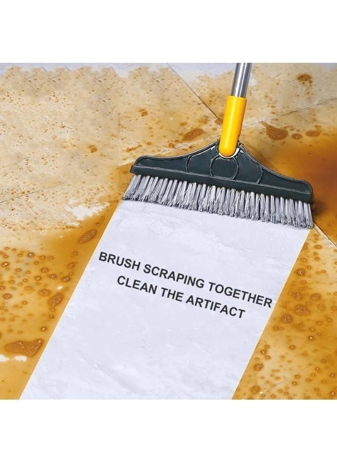 FALMER - 2 in 1 Floor Brush, Long Handled V-Shaped Floor Brush, Bathroom Shower Crevice Cleaning Brush, Magic Broom Brush 120° Rotation Detachable Bathroom Brush Head, Tile - Image 1