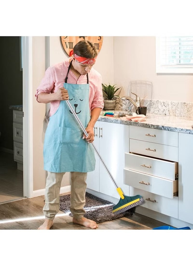 FALMER - 2 in 1 Floor Brush, Long Handled V-Shaped Floor Brush, Bathroom Shower Crevice Cleaning Brush, Magic Broom Brush 120° Rotation Detachable Bathroom Brush Head, Tile - Image 1
