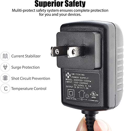LotFancy 9.5V AC DC Adapter for Casio Piano Keyboard SA76 SA77 SA46, Replacement for Casio ADE95100LU, 100-240V AC to 9.5V DC Power Supply, UL Listed, 9.8 Ft Cord - Image 4
