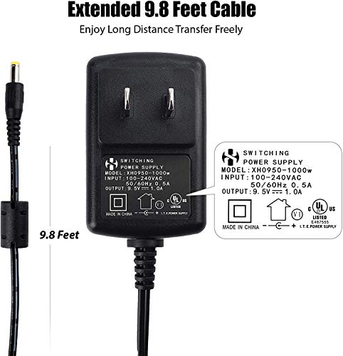 LotFancy 9.5V AC DC Adapter for Casio Piano Keyboard SA76 SA77 SA46, Replacement for Casio ADE95100LU, 100-240V AC to 9.5V DC Power Supply, UL Listed, 9.8 Ft Cord - Image 5