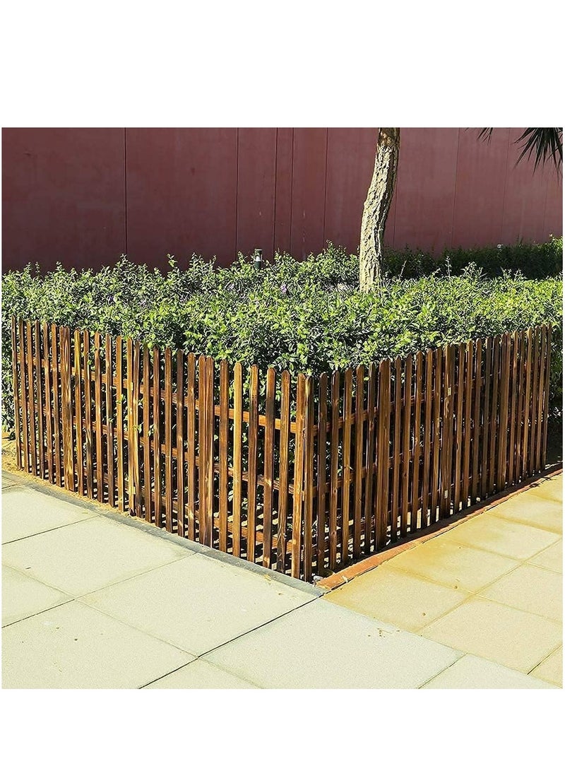 LINGWEI Wooden Picket Fence Garden Landscape Edging Border Garden Decorative Solid Fence Wooden Interlocking Panels Animal Barrier - Image 1