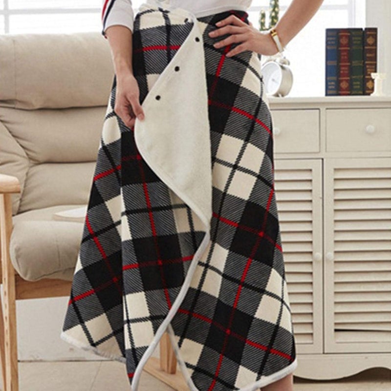 Heated Electric Throw Blanket - Mink Red Plaid Heated Blanket with a Timing Function - Washable Bed Blankets, Winter Thermal Insulation Products for Sofas, Bedrooms, Dormitorys, and Cars Use - Image 3