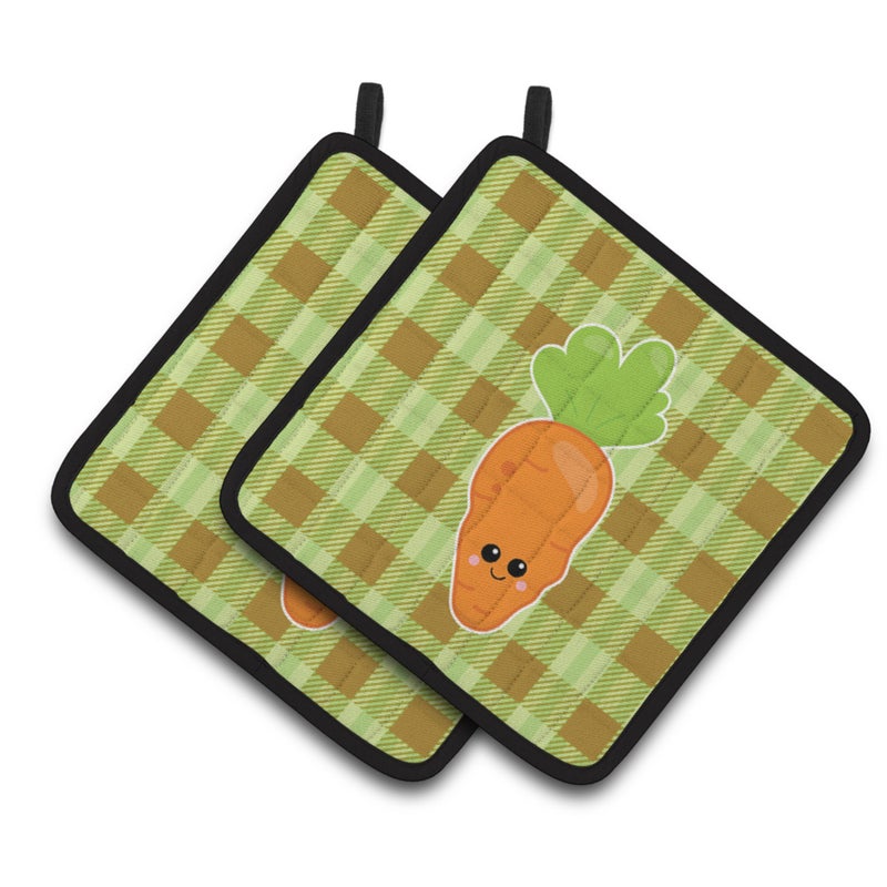 Caroline's Treasures ""Caroline's Treasures BB6891PTHD Carol the Carrot Pair of Pot Holders  7.5 x 7.5""""  Multicolor"" 