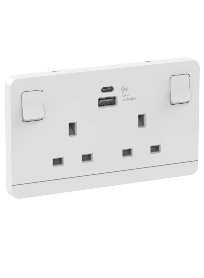 راكو شنايدر أفاتر على 21 واط نوع 2 عصابة 13أ مقبس تبديل مع حزمة شاحن من - Image 1