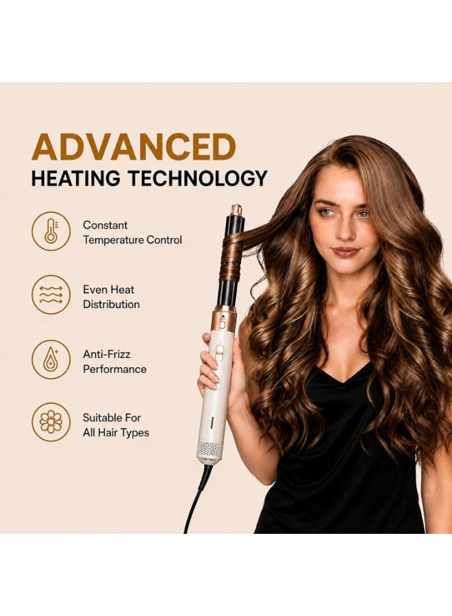 5 in 1 Hot Air Brush Hair Styler, Multifunctional Hair Styling Tool with 3 Heat Levels, Blow Dryer Brush for Straightening Curling and Drying - Image 4