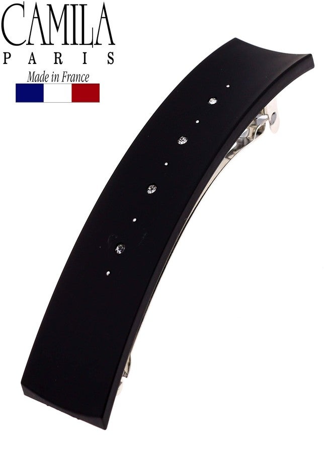 Camila Paris CP2652 French Hair Barrette Clip for Girls, Black, Metal Automatic Clasp Strong Hold Grip Hair Clips for Women, No Slip and Durable Styling Girls Hair Accessories, Made in France - Image 2