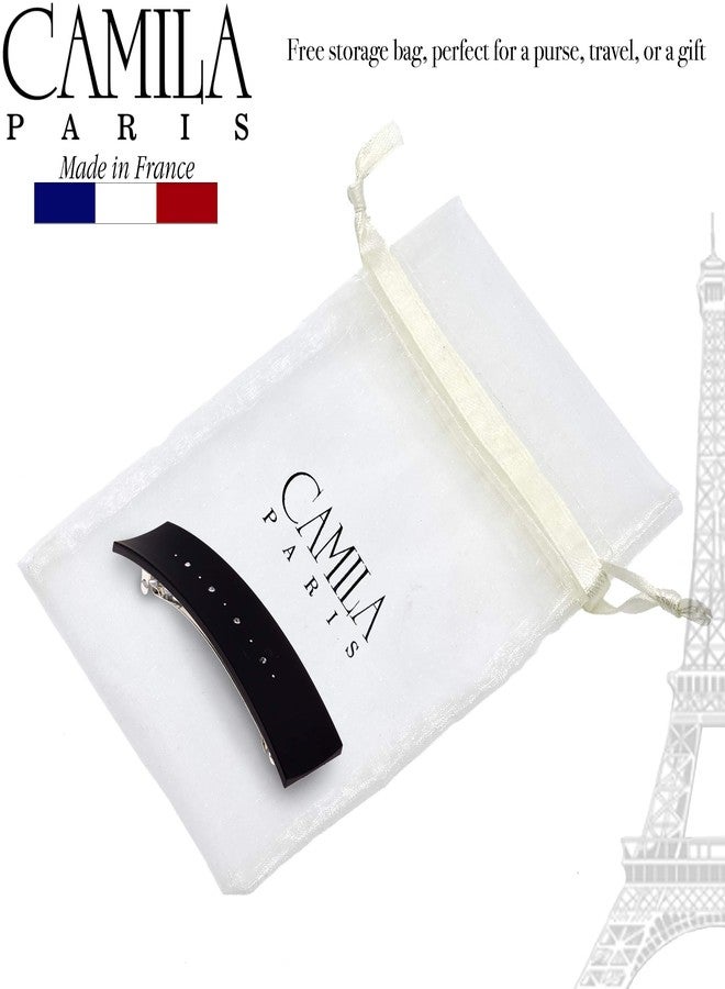 Camila Paris CP2652 French Hair Barrette Clip for Girls, Black, Metal Automatic Clasp Strong Hold Grip Hair Clips for Women, No Slip and Durable Styling Girls Hair Accessories, Made in France - Image 5