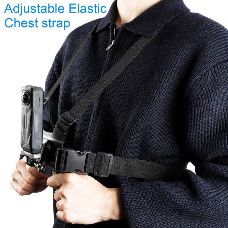 PellKing 4-in-1 Magnetic Quick Release Mount Kit for Insta360 X5,Including Chest Strap Head Strap Wrist and Backpack Clip, 360Â°Rotating Adapter J Hook Clip Mount for Insta360 One X5 Camera and GoPro - Image 5