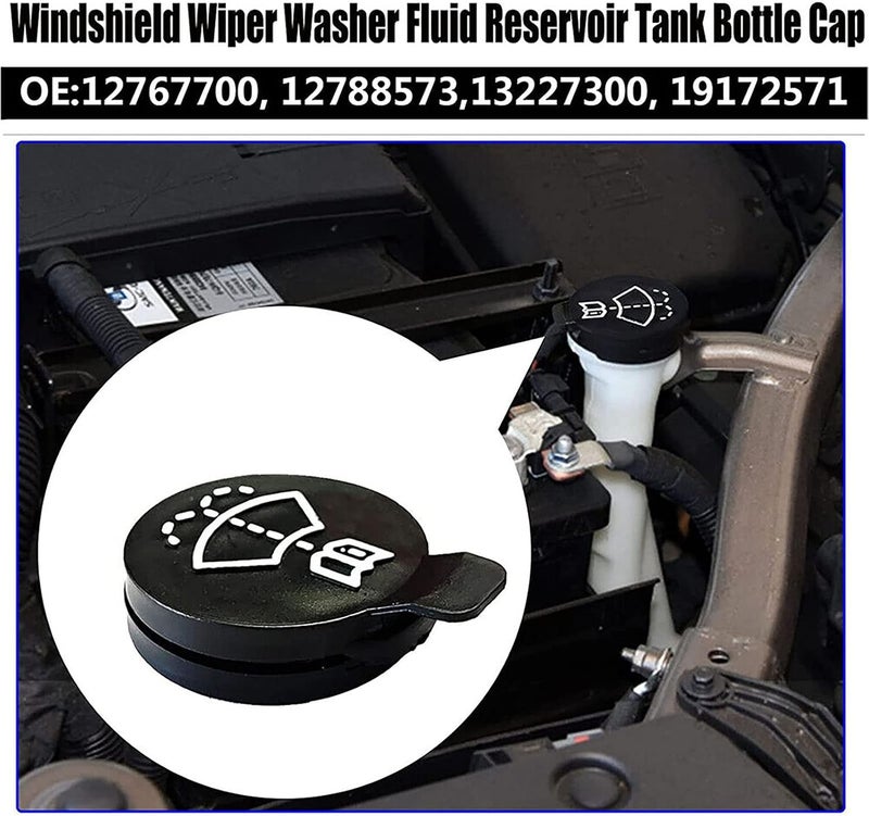 Nudhfgauiyt Windshield Wiper Washer Fluid Reservoir Tank Bottle Cap Cover For Chevrolet，For Buick, For Cadillac, For GMC，For Chevrolet part of the model。1PCS per package/black…  (Black) - Image 4