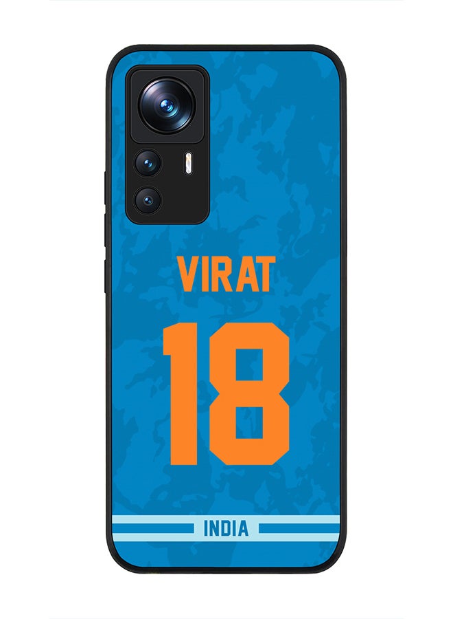Stylizedd Rugged Black Edge Case for Xiaomi 12T/12T Pro, Slim fit Soft Case Flexible Rubber Edges Thin Cover - Player Name - Virat Kohli, Jersey Number- 18 - Image 1