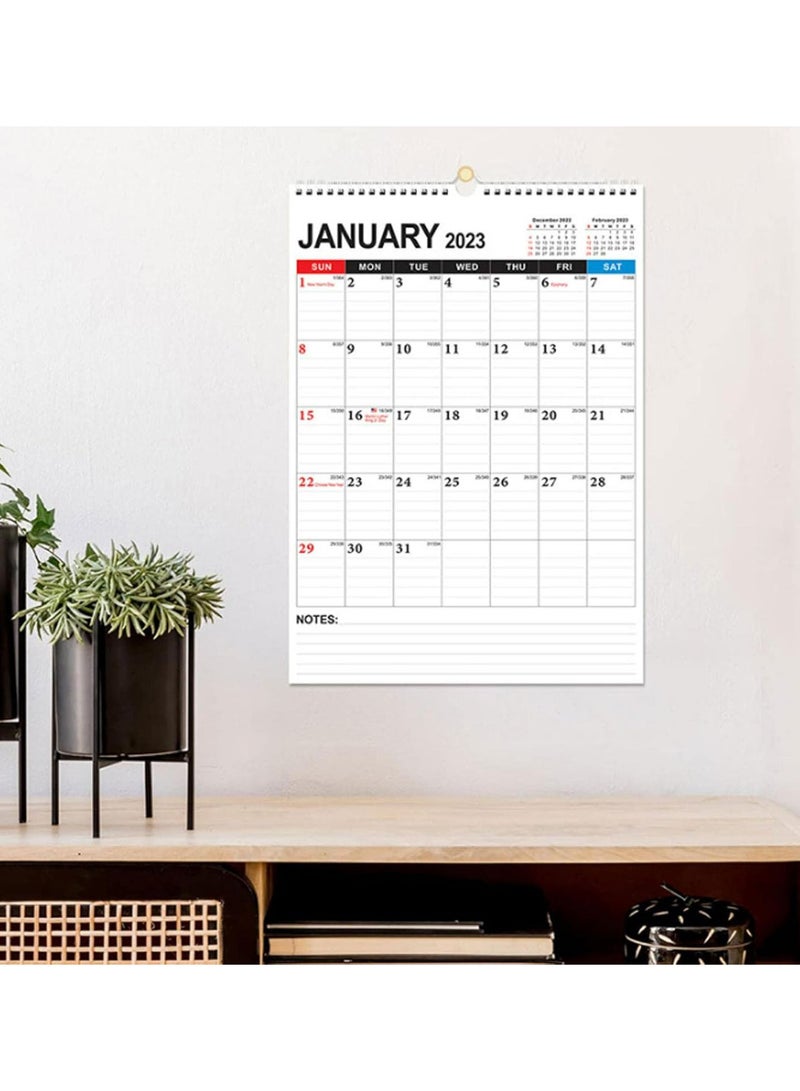 GGOOT Wall Hanging Calendar 2023 - Hanging Calendar 2023-2024,Hanging Wall Calendar, Easy-tear-off, Minimalist Design Calendar with Twin-Wire Binding for Home or Office  - Image 3