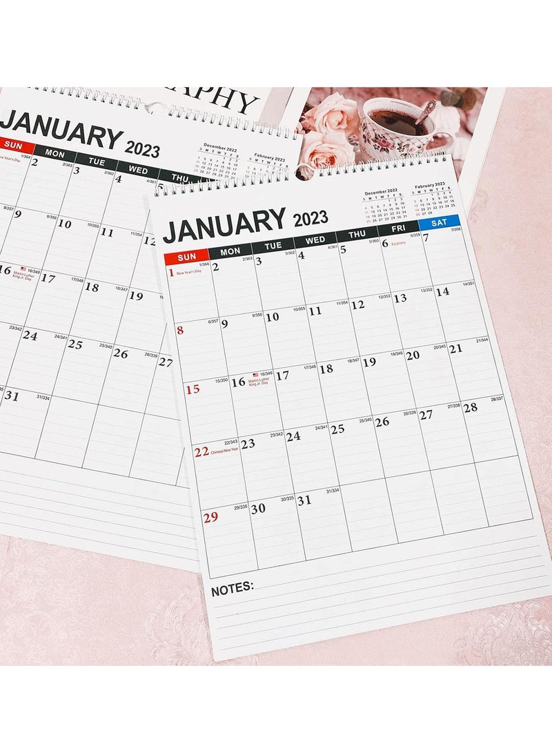 GGOOT Wall Hanging Calendar 2023 - Hanging Calendar 2023-2024,Hanging Wall Calendar, Easy-tear-off, Minimalist Design Calendar with Twin-Wire Binding for Home or Office  - Image 5