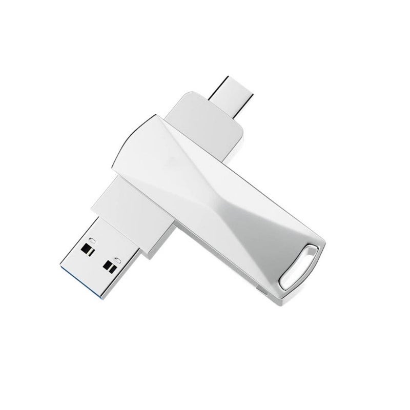 محرك فلاش USB ذو واجهتين بسعة 1 تيرابايت: نقل عالي السرعة، غطاء واقد دوار بزاوية 360 درجة - محرك فلاش من النوع Type-c بداخل غلاف معدني متين للهواتف الذكية والأجهزة اللوحية والأجهزة الحاسوبية - Image 1