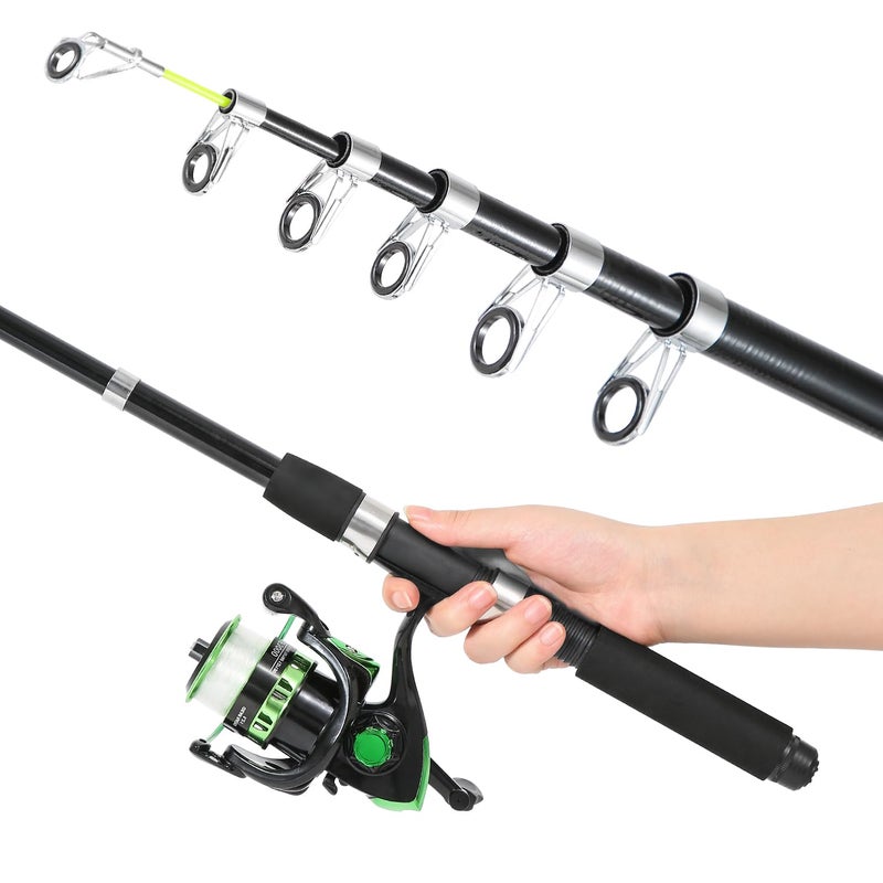 Tripquips Fishing Rod, 6.9ft Telescopic Fishing Rod and Reel Combo with Fishing Pliers and Lip Gripper Fishing Equipment, 5.2:1 Pre-Loaded Spinning Reel Combo Set Fishing Pole(LF30 Green) - Image 4