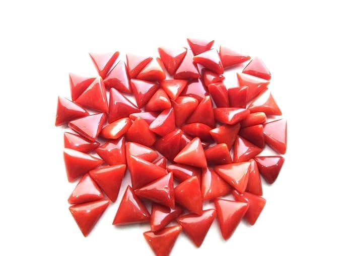 Queenslands Italian Triangle red Stone Certified Natural Untreated unheated gemstone gold plated - Image 2