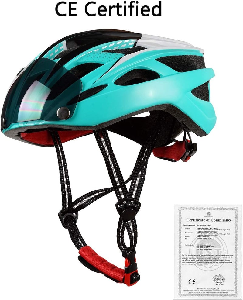 Shinmax Individual & group usable Shinmax Bicycle Helmet with LED Lighting, Bicycle Helmet with Safety Light, Magnetic Bicycle Helmet and Removable Screen Roller Visor Ski Snowboard Helmet for Men Women NR-096 Room to room portable - Image 2